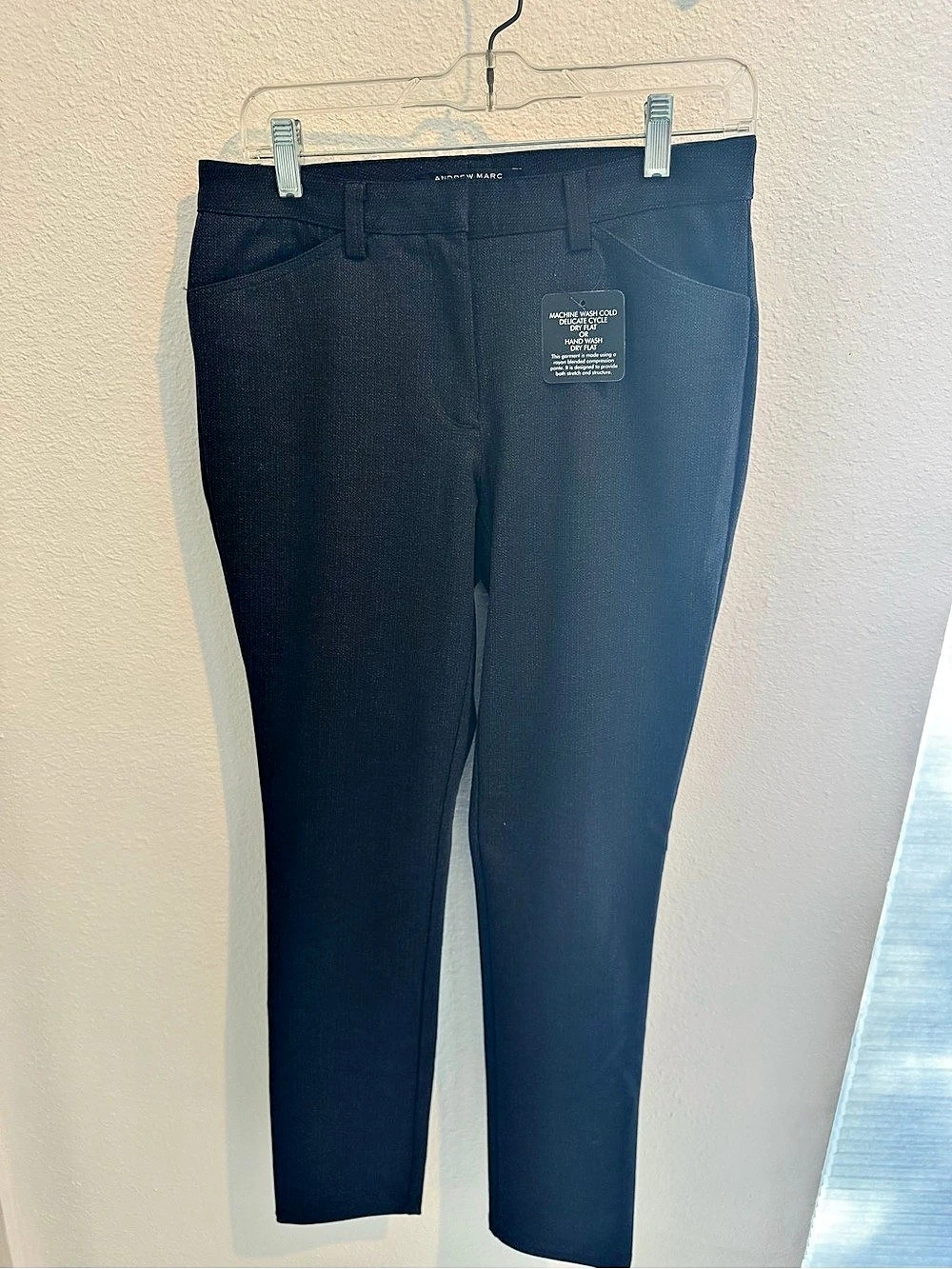 Andrew Marc Women's Slim Fit Stretch Ponte Pants Black Size 6